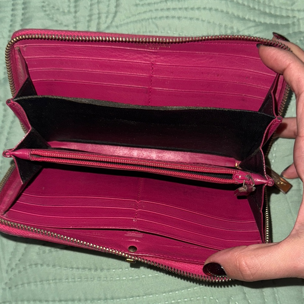 Vintage YSL Magenta Leather Women's Wallet - Picture 6 of 7
